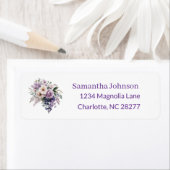 Personalized Elegant Purple Return Address Etiket (Insitu)