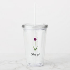 Personalized Elegant Purple Tulip Acryl Drinkbeker