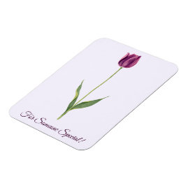Personalized Elegant Purple Tulip Magneet
