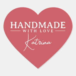 Personalized Elegant Red Hart Sticker