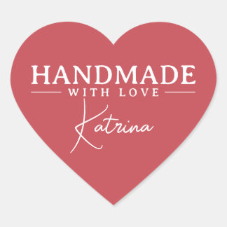 Personalized Elegant Red Hart Sticker
