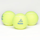 Personalized Elegant Script Name  Tennis Balls Tennisballen (Multi)