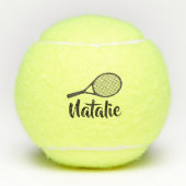 Personalized Elegant Script Name  Tennis Balls Tennisballen (Voorkant)