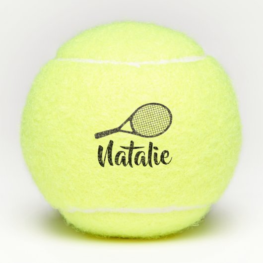 Personalized Elegant Script Name  Tennis Balls Tennisballen (Voorkant)