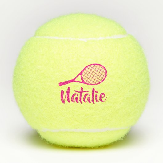 Personalized Elegant Script Name  Tennis Balls Tennisballen (Voorkant)