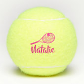 Personalized Elegant Script Name  Tennis Balls Tennisballen (Voorkant)