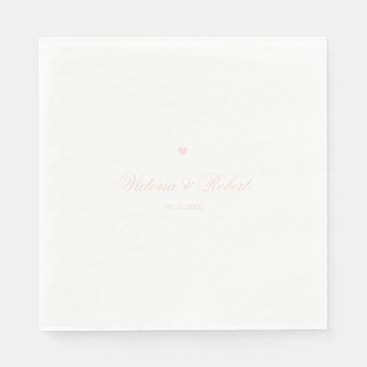 Personalized Elegant Script Pink Heart Servet (Voorkant)