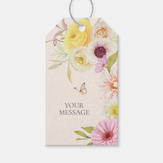 Personalized Elegant Spring Flowers Gift Tag Cadeaulabel