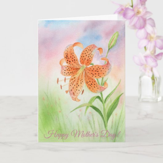 Personalized Elegant Tiger Lily Kaart (Orchidee)