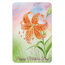 Personalized Elegant Tiger Lily Magneet