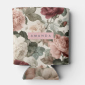 Personalized Elegant Victorian Roses in Blush Blikjeskoeler (Achterkant)