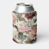 Personalized Elegant Victorian Roses in Blush Blikjeskoeler (Blikje Achterkant)