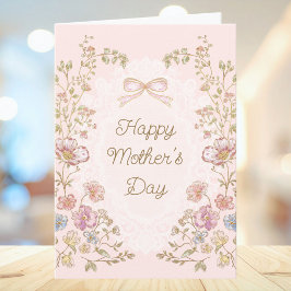 Personalized Elegant Vintage Floral Mother’s Day Kaart