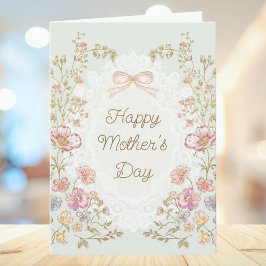 Personalized Elegant Vintage Floral Mother’s Day Kaart