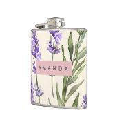 Personalized Elegant Watercolor Lavender  Heupfles (Links)