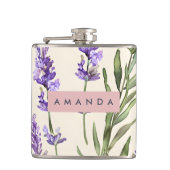 Personalized Elegant Watercolor Lavender  Heupfles (Voorkant)