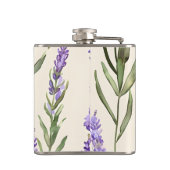 Personalized Elegant Watercolor Lavender  Heupfles (Achterkant)