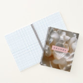 Personalized Elegant White Peony Bloom Notitieboek (Binnen)