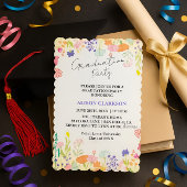 Personalized Elegant Wildflower Graduation Party I Kaart