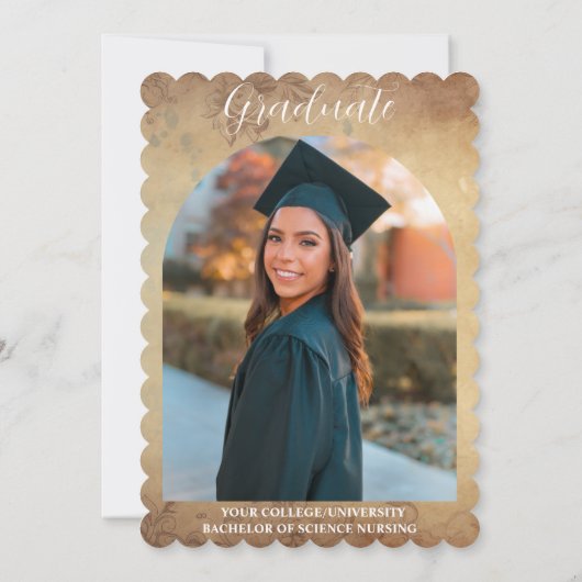 Personalized Elegant Wildflower Graduation Party I Kaart (Achterkant)