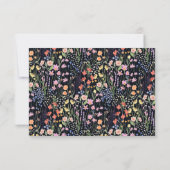 Personalized Elegant Wildflowers Dark Background  Bedankkaart (Achterkant)