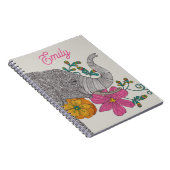 Personalized Elephant Name Notebook Notitieboek (Rechterzijde)