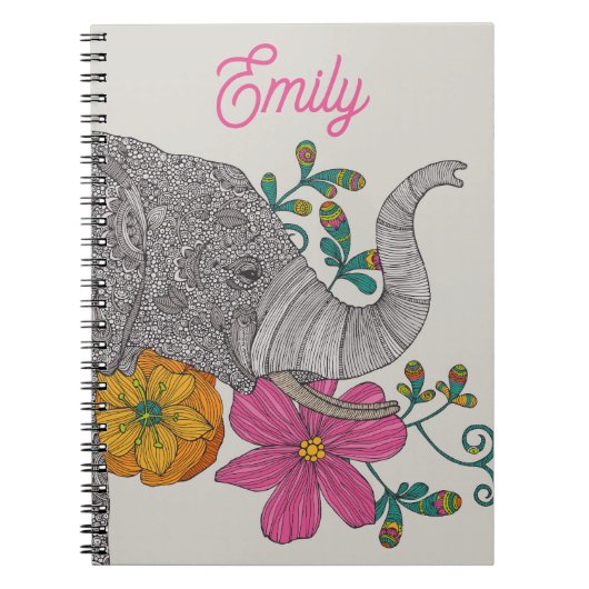 Personalized Elephant Name Notebook Notitieboek (Voorkant)