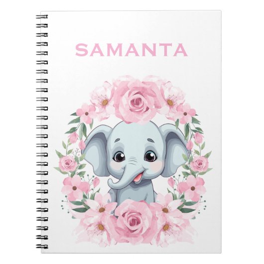 Personalized Elephant Notebook Notitieboek (Voorkant)