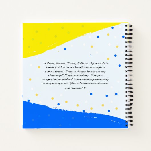 Personalized Elephant Sketchbook for Kids Notitieboek (Achterkant)