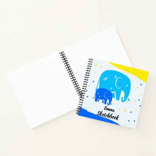 Personalized Elephant Sketchbook for Kids Notitieboek (Binnen)