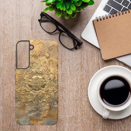 Personalized Embossed Mandala | Elegant Boho Gift Samsung Galaxy Hoesje