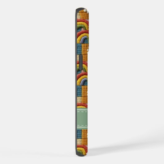 Personalized Embroidered Rainbow Phone Case iPhone Hoesje (Rechterkant)