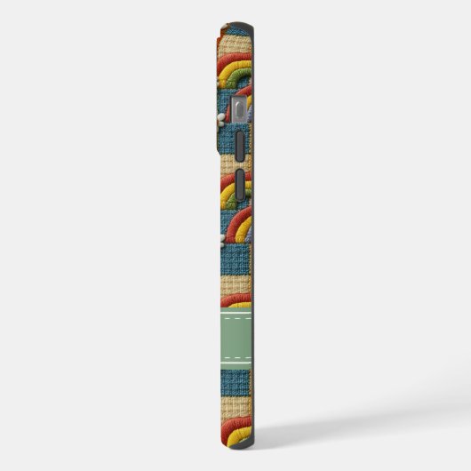 Personalized Embroidered Rainbow Phone Case iPhone Hoesje (Linkerkant)