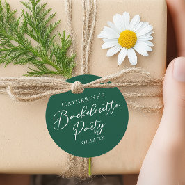 Personalized Emerald Green Bachelorette Party Bedankjes Labels