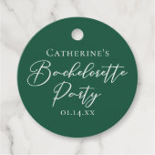 Personalized Emerald Green Bachelorette Party Bedankjes Labels (Voorkant)