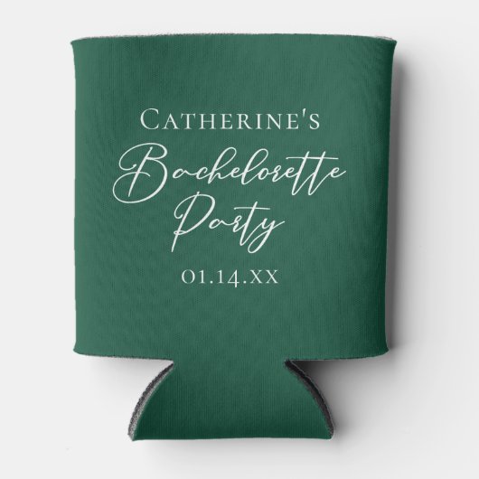 Personalized Emerald Green Bachelorette Party Blikjeskoeler (Voorkant)