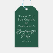 Personalized Emerald Green Bachelorette Party Cadeaulabel (Voorkant)