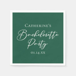 Personalized Emerald Green Bachelorette Party Servet