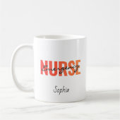 Personalized Emergency Nurse Bold Typography Koffiemok (Links)