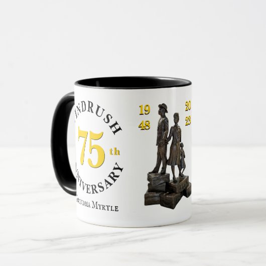 Personalized Empire Windrush 75th Jubileum Mok (Voorkant links)