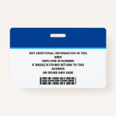 Personalized Employee ID Card - Photo, Barcode, Badge (Achterkant)