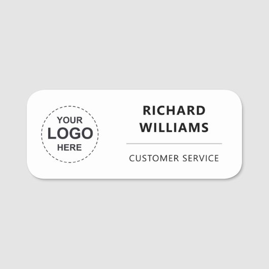 Personalized Employee  with Custom Business Logo Naamplaatje (Voorkant)