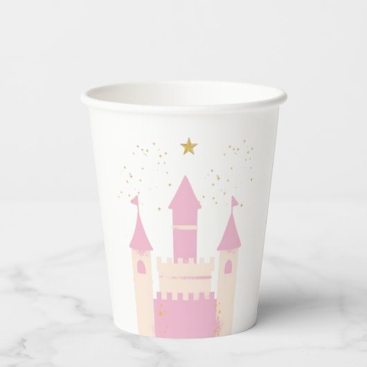 Personalized Enchanted Castle Glass | "Princess Pa Papieren Bekers (Achterkant)