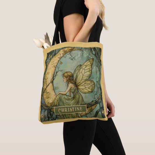 Personalized Enchanted Fairy And Crescent Moon Tote Bag (Dichtbij)