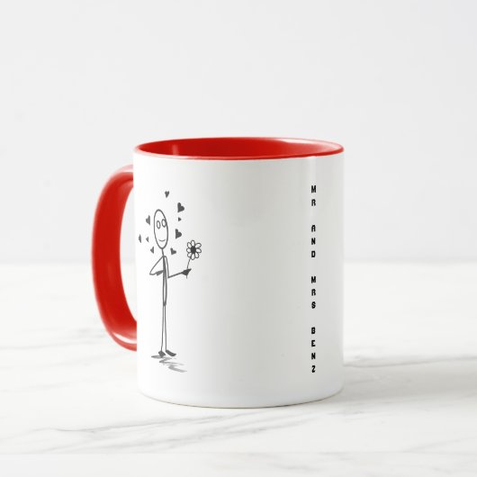 Personalized Engaged Couple Mug Mok (Voorkant links)