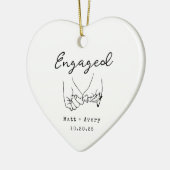 Personalized Engaged Line Art Custom Names Date Keramisch Ornament (Links)