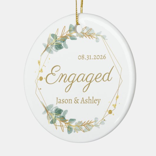Personalized Engagement Gift Keepsake Keramisch Ornament (Links)