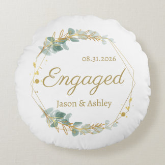 Personalized Engagement Gift Keepsake Rond Kussen