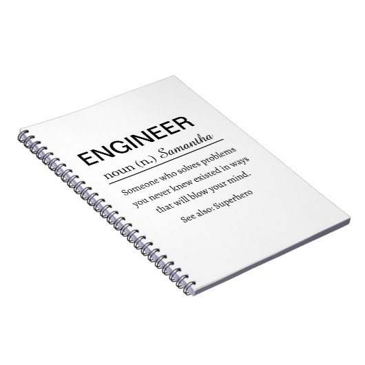Personalized Engineer Definition Notitieboek (Rechterzijde)