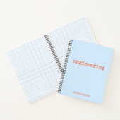 Personalized Engineering Graph Paper Blue Orange Notitieboek (Binnen)